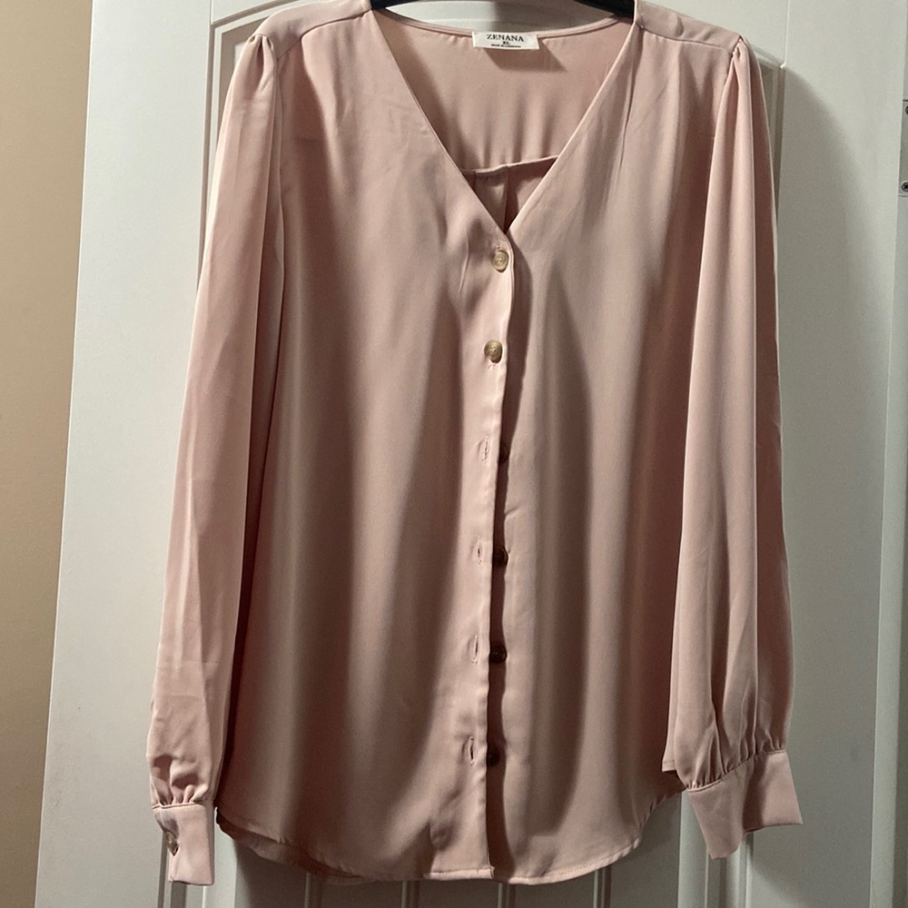 Zenaya blush blouse